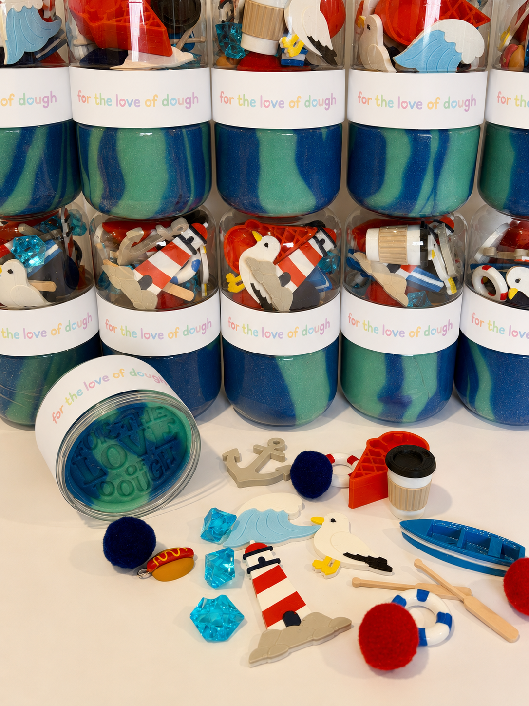 Summer at the Jersey Shore Sensory Dough Double Jar